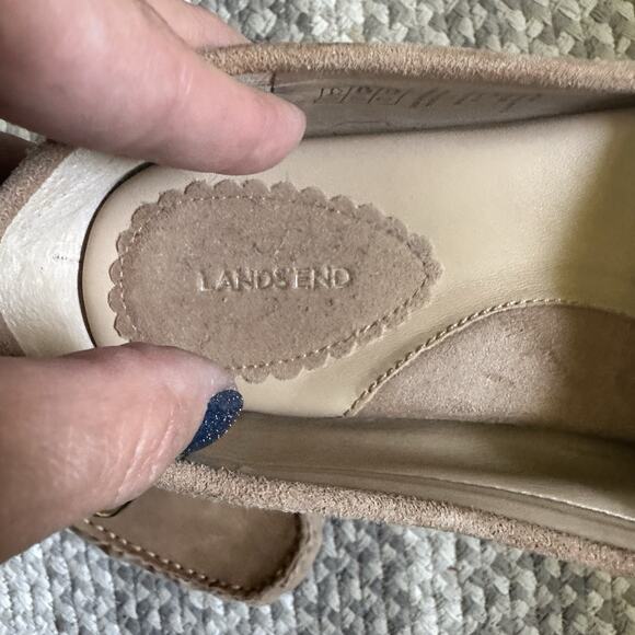 Lands End Women's Comfort Tan Suede Leather Horsebit Loafers Size 10 10b $99 - Picture 2 of 11